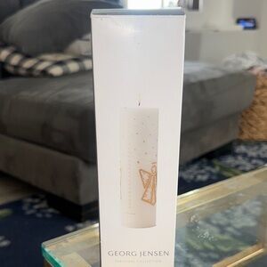Georg Jensen Advent White Candle with Gold Accent - Seasonal Decor